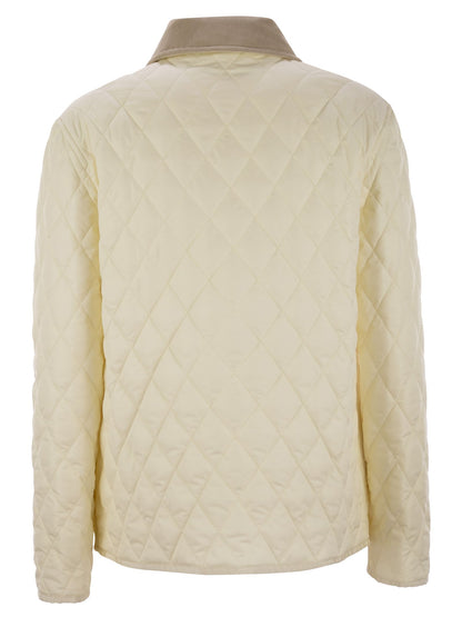 Fay Women Diamond Quilted Nylon Shirt Jacket by Luosophy