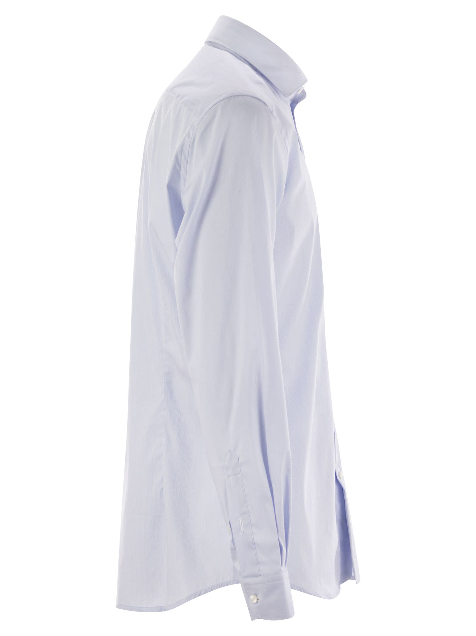 Fay Men Stretch Poplin Shirt With French Collar by Luosophy