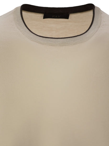 Fay Men Cotton Crew-Neck Jumper by Luosophy