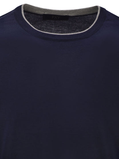 Fay Men Cotton Crew-Neck Jumper by Luosophy