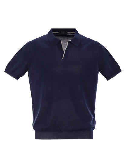 Fay Men Cotton Buttonless Polo Shirt by Luosophy