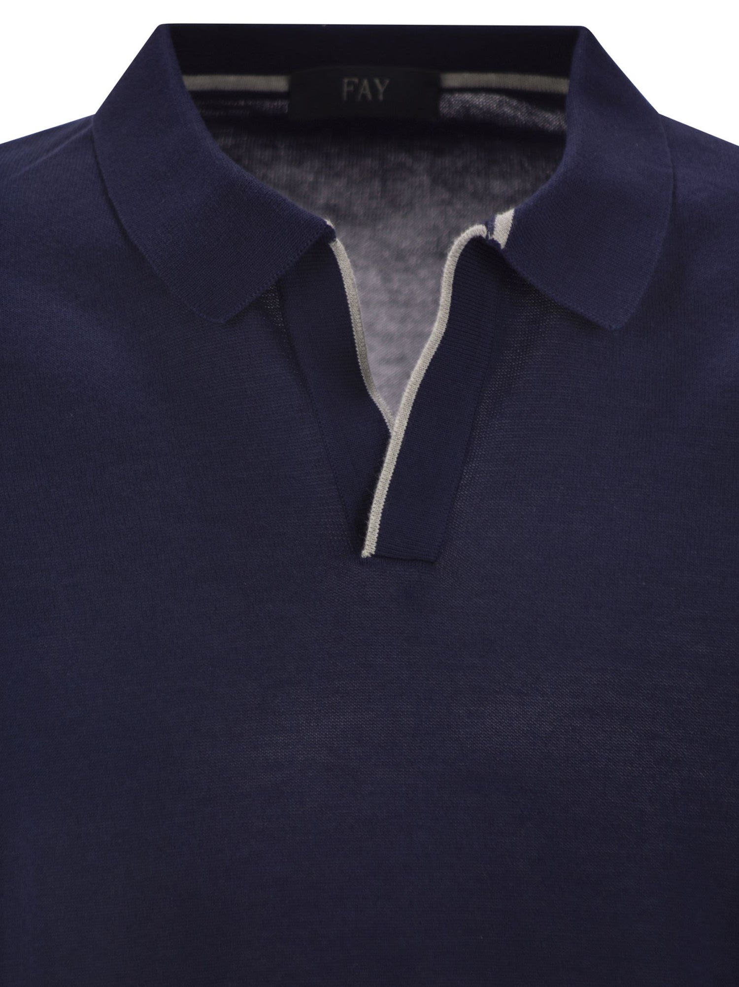Fay Men Cotton Buttonless Polo Shirt by Luosophy
