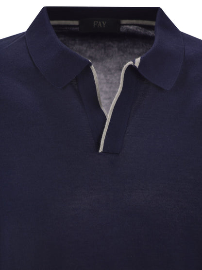 Fay Men Cotton Buttonless Polo Shirt by Luosophy