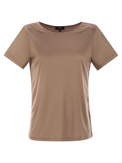 Fay Women Jersey T-Shirt With Boat Neckline by Luosophy