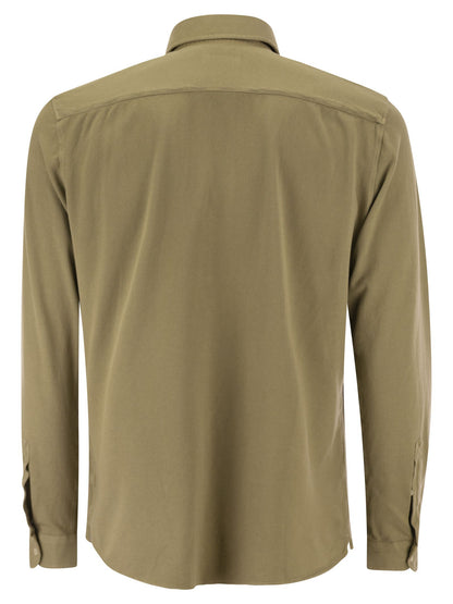 Fay Men Cotton French Collar Shirt by Luosophy