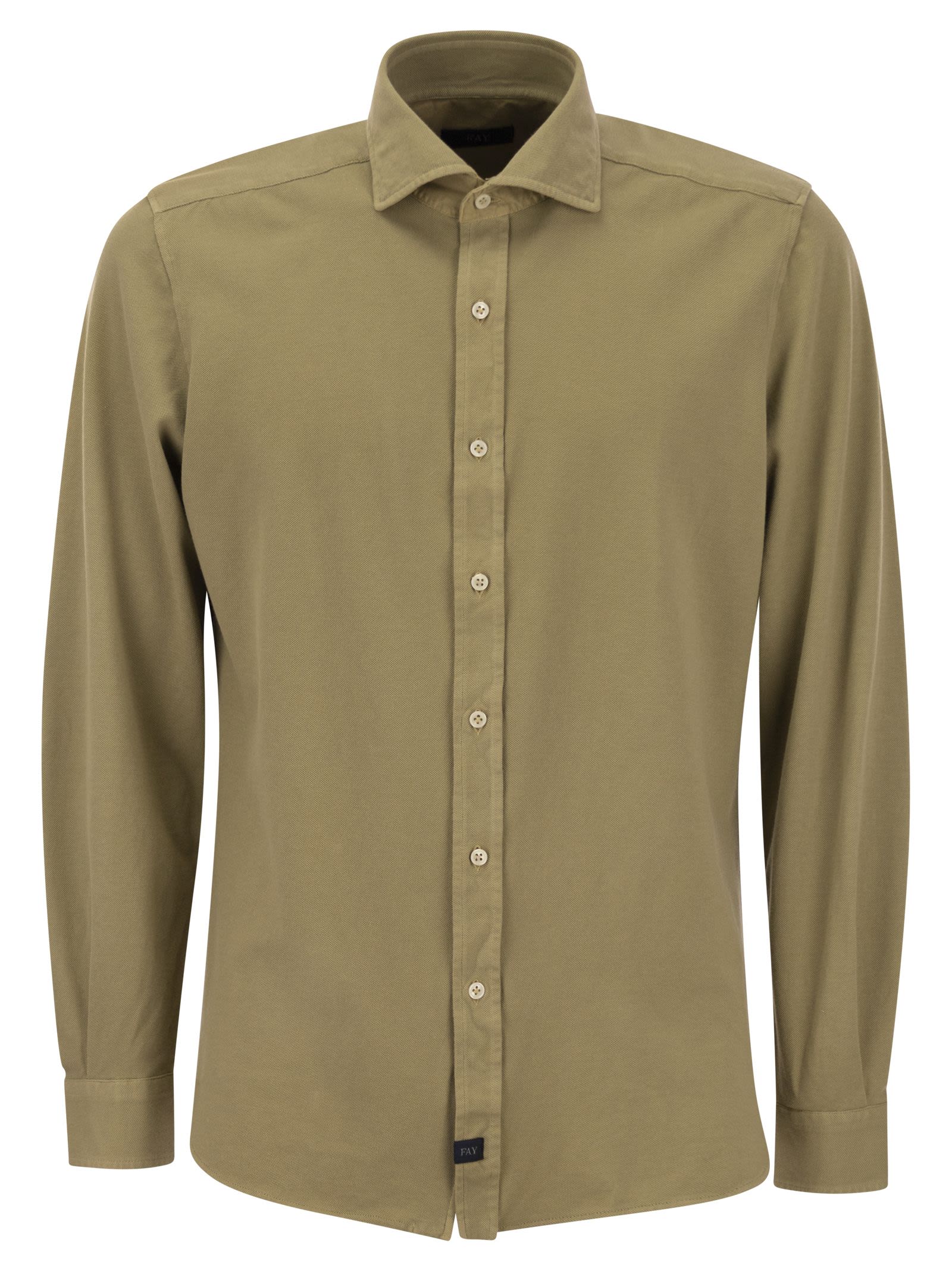 Fay Men Cotton French Collar Shirt by Luosophy
