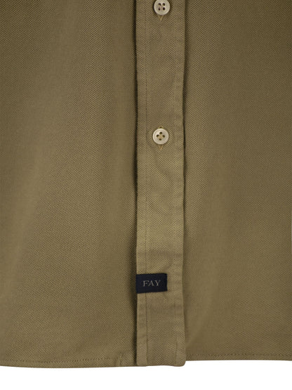 Fay Men Cotton French Collar Shirt by Luosophy