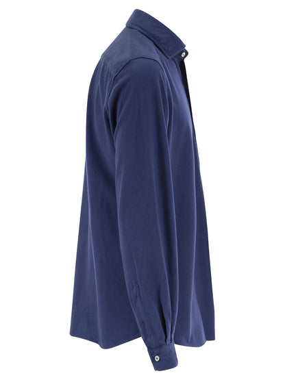 Fay Men Cotton French Collar Shirt by Luosophy