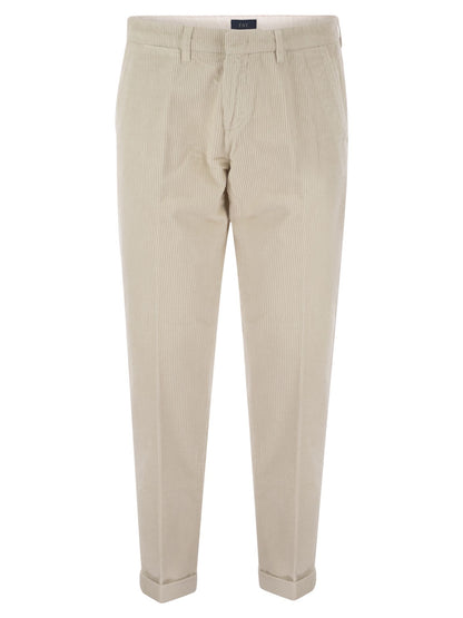 Fay Men Slim Corduroy Trousers by Luosophy