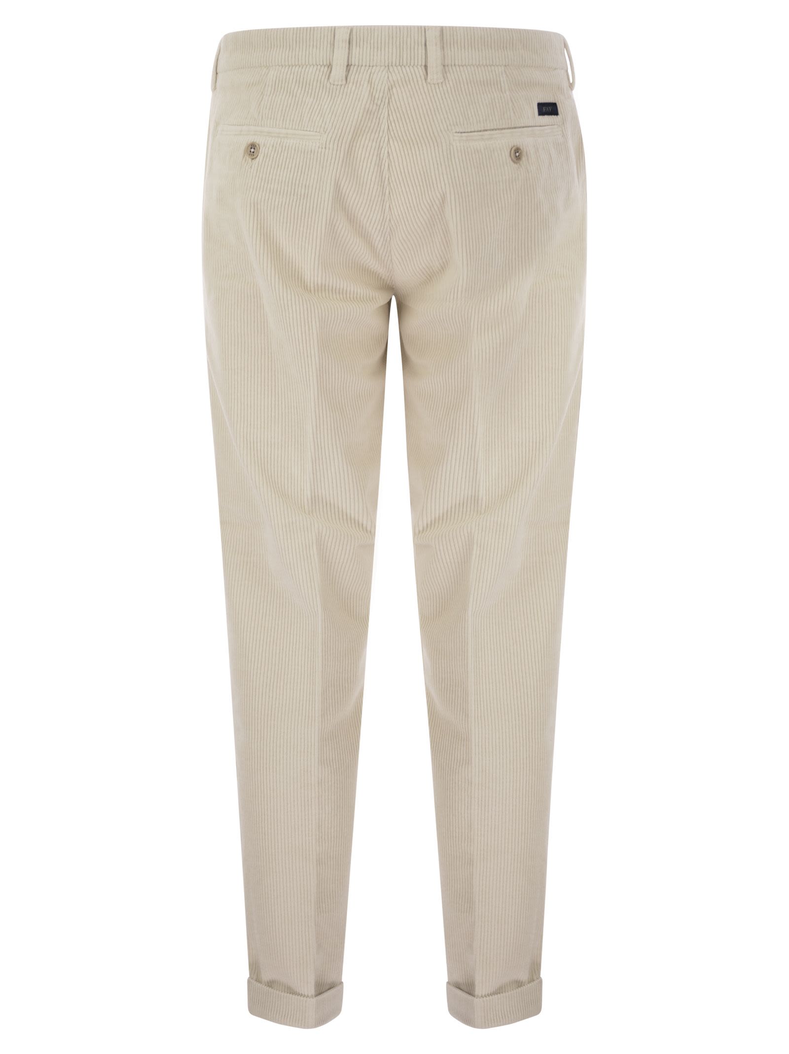 Fay Men Slim Corduroy Trousers by Luosophy