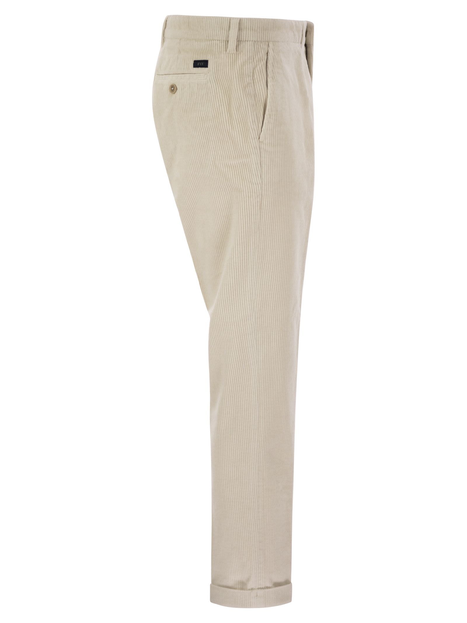 Fay Men Slim Corduroy Trousers by Luosophy