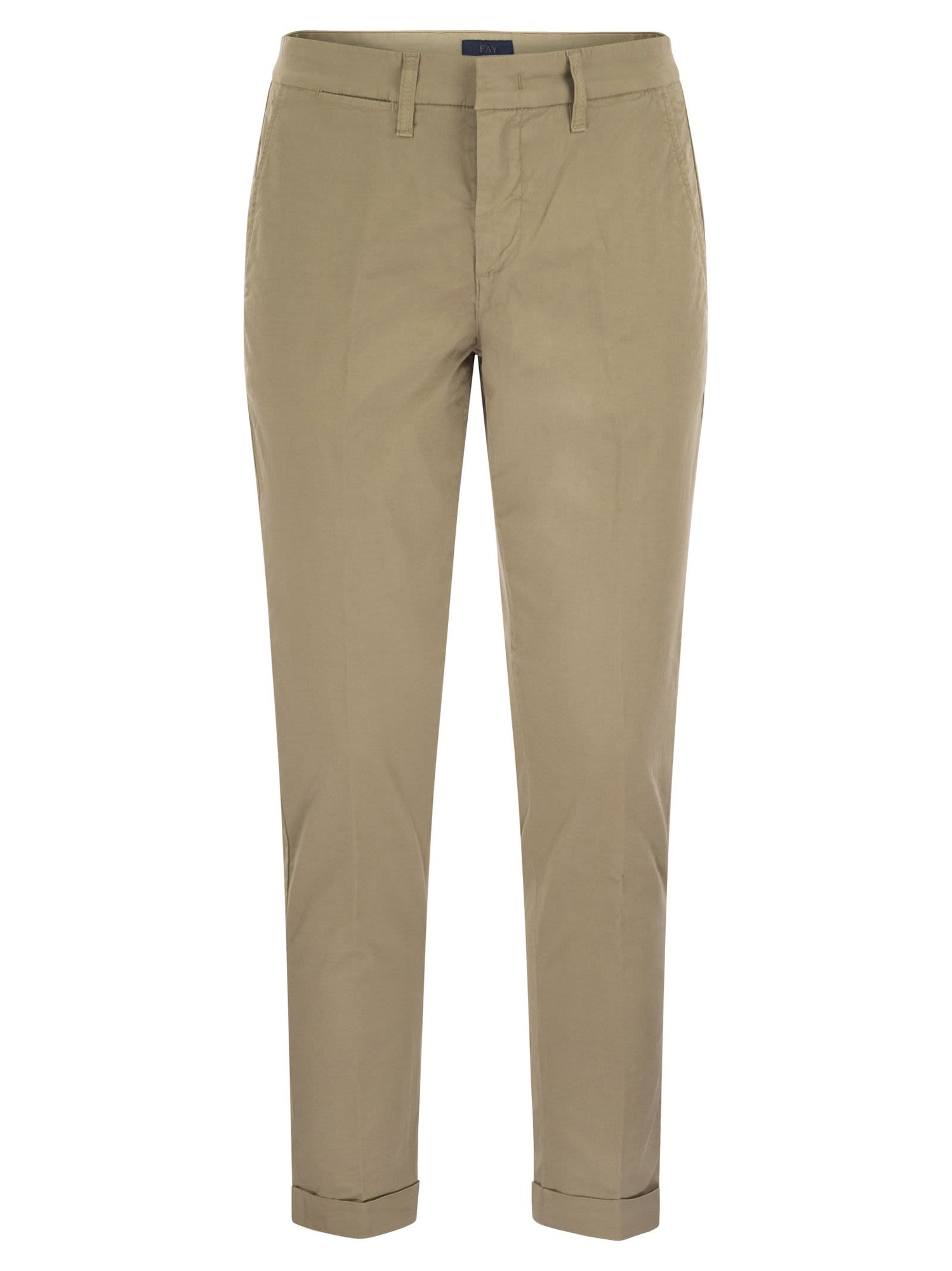 Fay Men Stretch Gabardine Slim Trousers by Luosophy