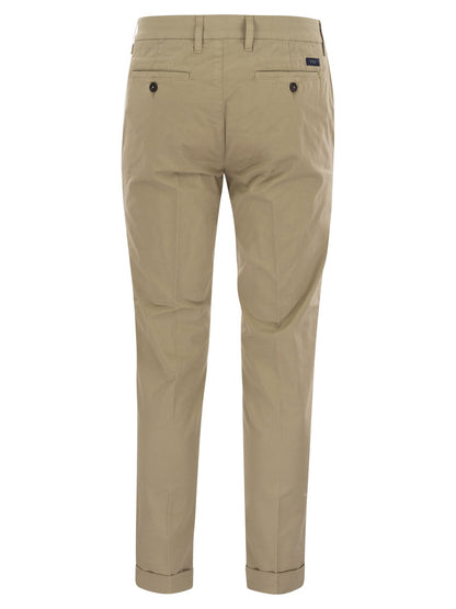Fay Men Stretch Gabardine Slim Trousers by Luosophy