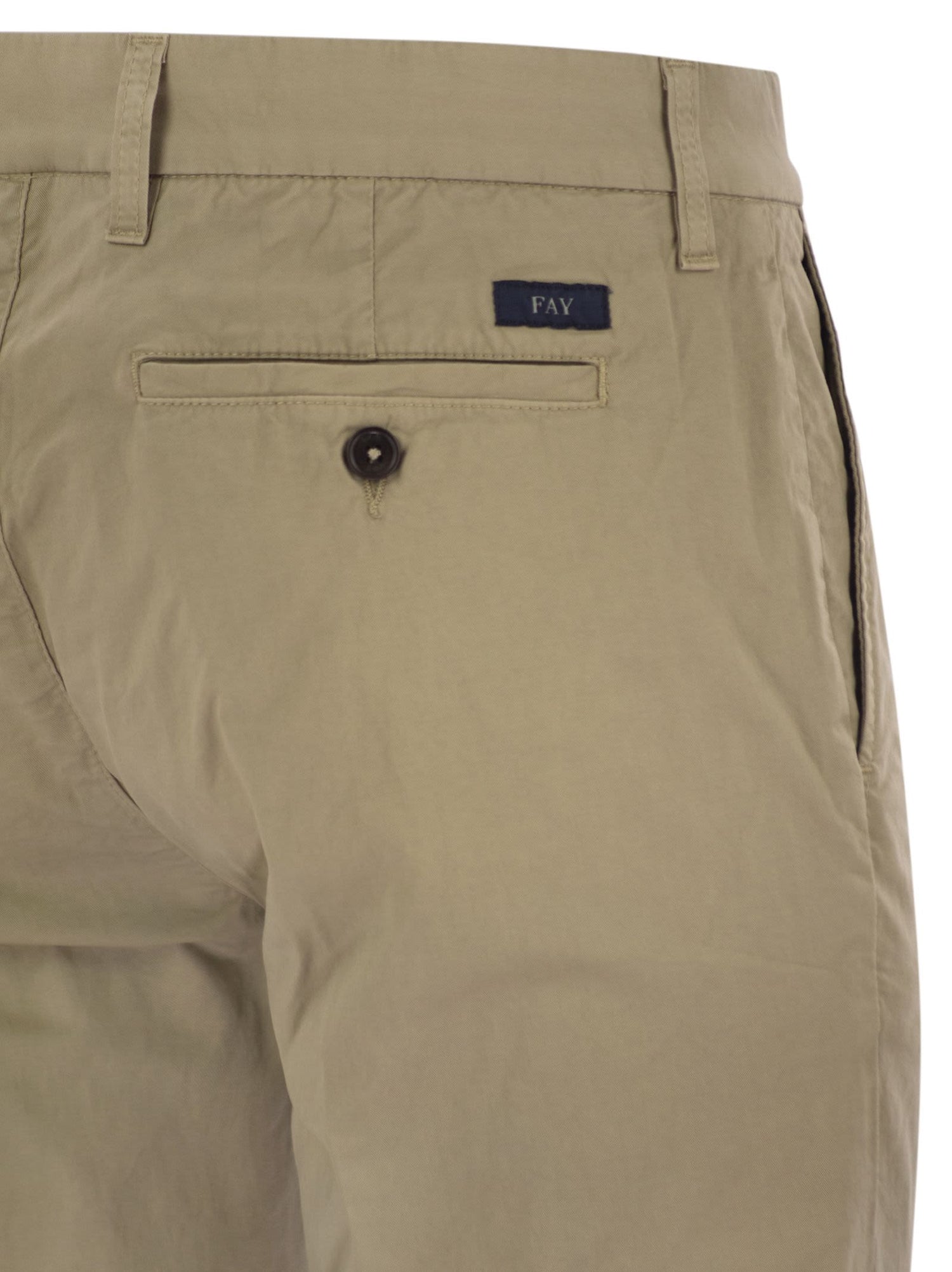 Fay Men Stretch Gabardine Slim Trousers by Luosophy