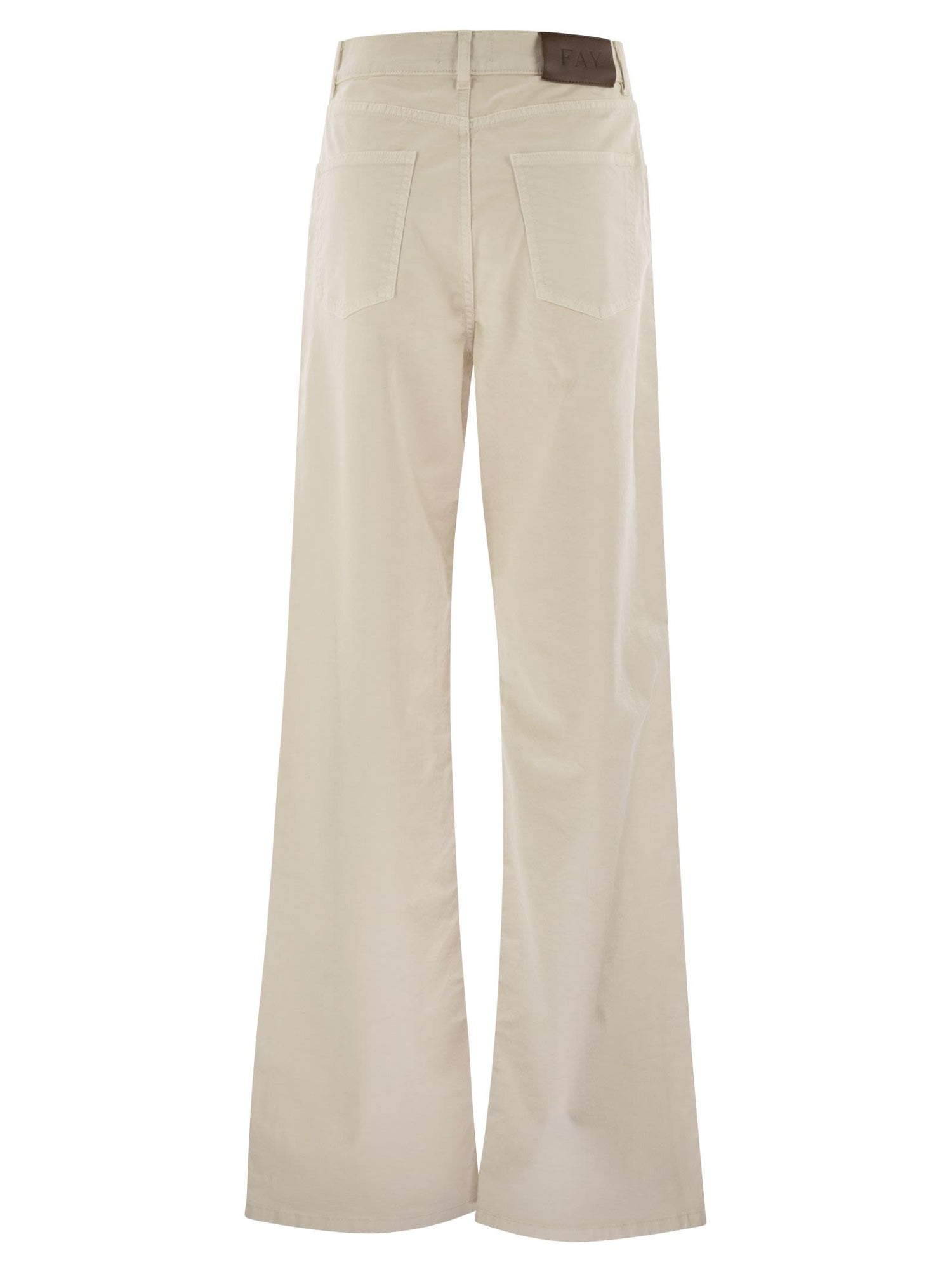 Fay Women 5-Pocket Trousers In Stretch Cotton Drill by Luosophy