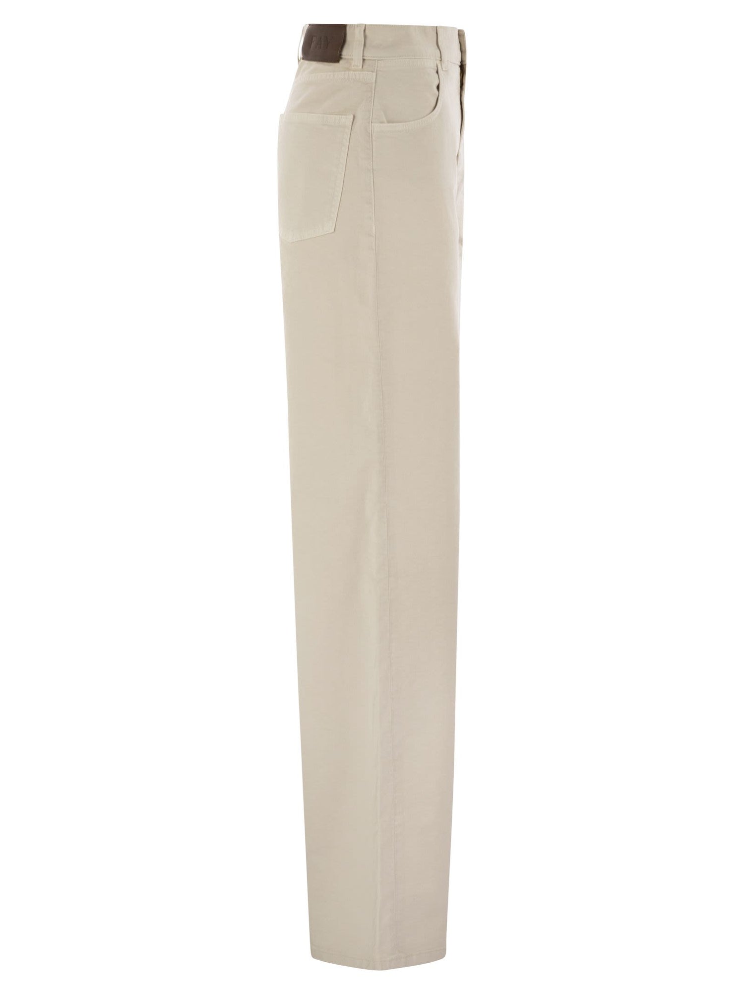 Fay Women 5-Pocket Trousers In Stretch Cotton Drill by Luosophy