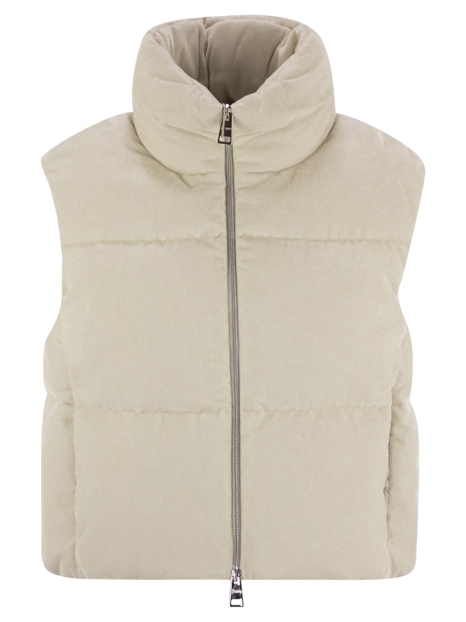 Herno Women Velvet Sleeveless Down Jacket by Luosophy