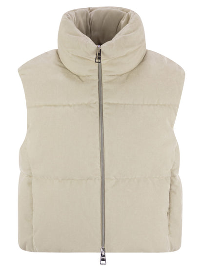 Herno Women Velvet Sleeveless Down Jacket by Luosophy