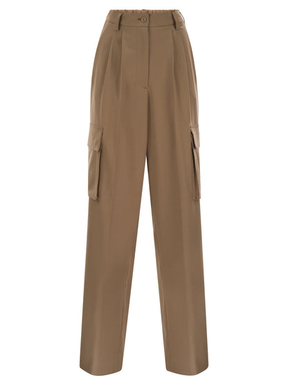 Herno Women Soft Wool Cargo Pants by Luosophy