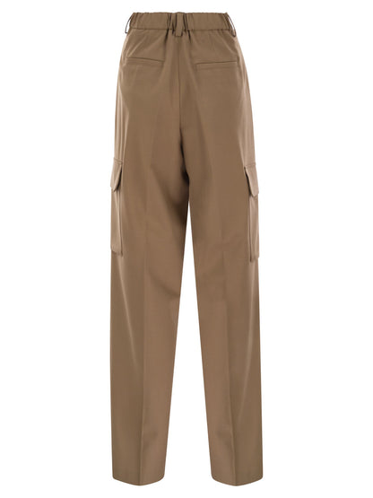 Herno Women Soft Wool Cargo Pants by Luosophy
