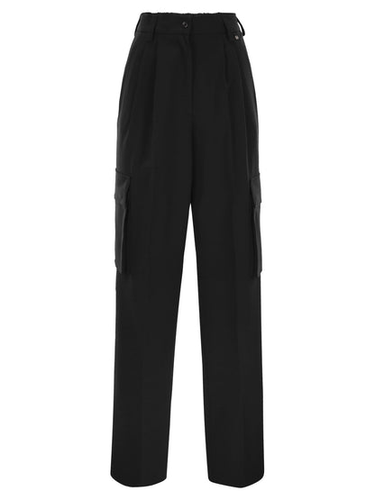 Herno Women Soft Wool Cargo Pants by Luosophy