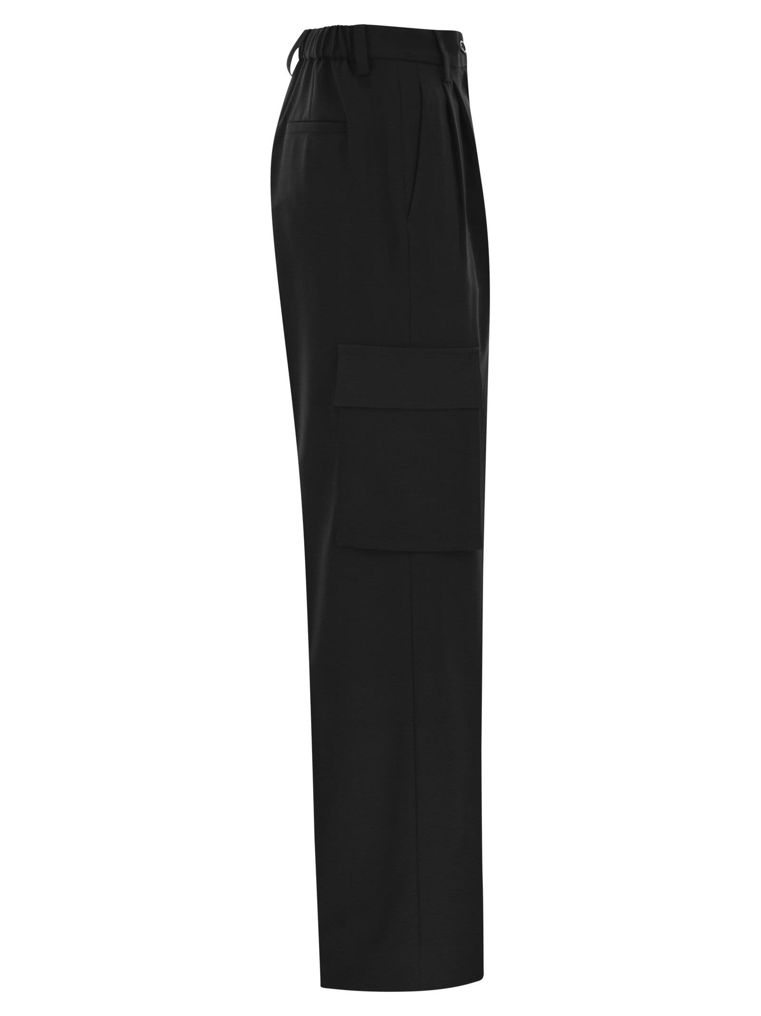Herno Women Soft Wool Cargo Pants by Luosophy