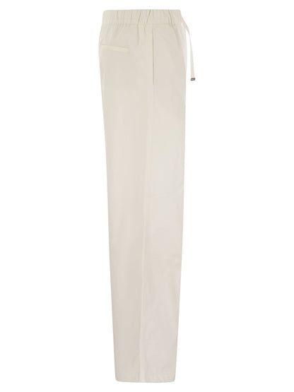 Herno Women Resort Cotton Trousers With Drawstring by Luosophy