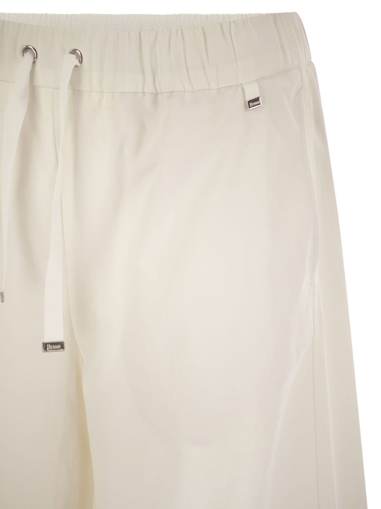 Herno Women Resort Cotton Trousers With Drawstring by Luosophy