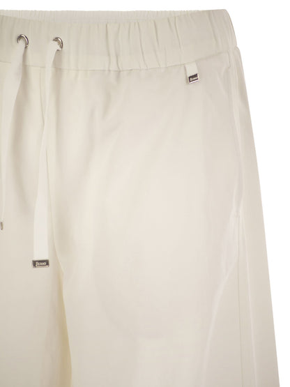 Herno Women Resort Cotton Trousers With Drawstring by Luosophy