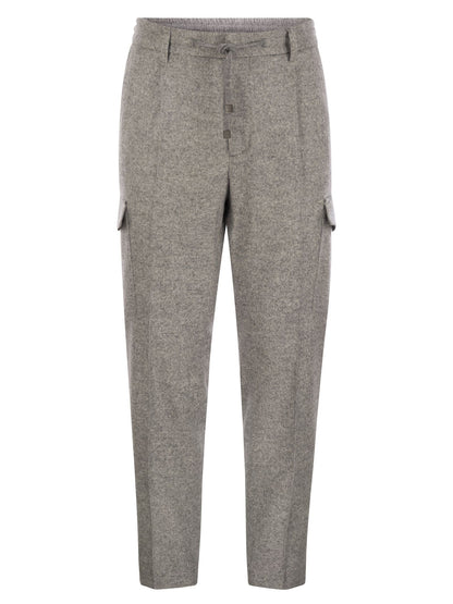 Peserico Men Wool, Silk And Cashmere Jogger Trousers by Luosophy