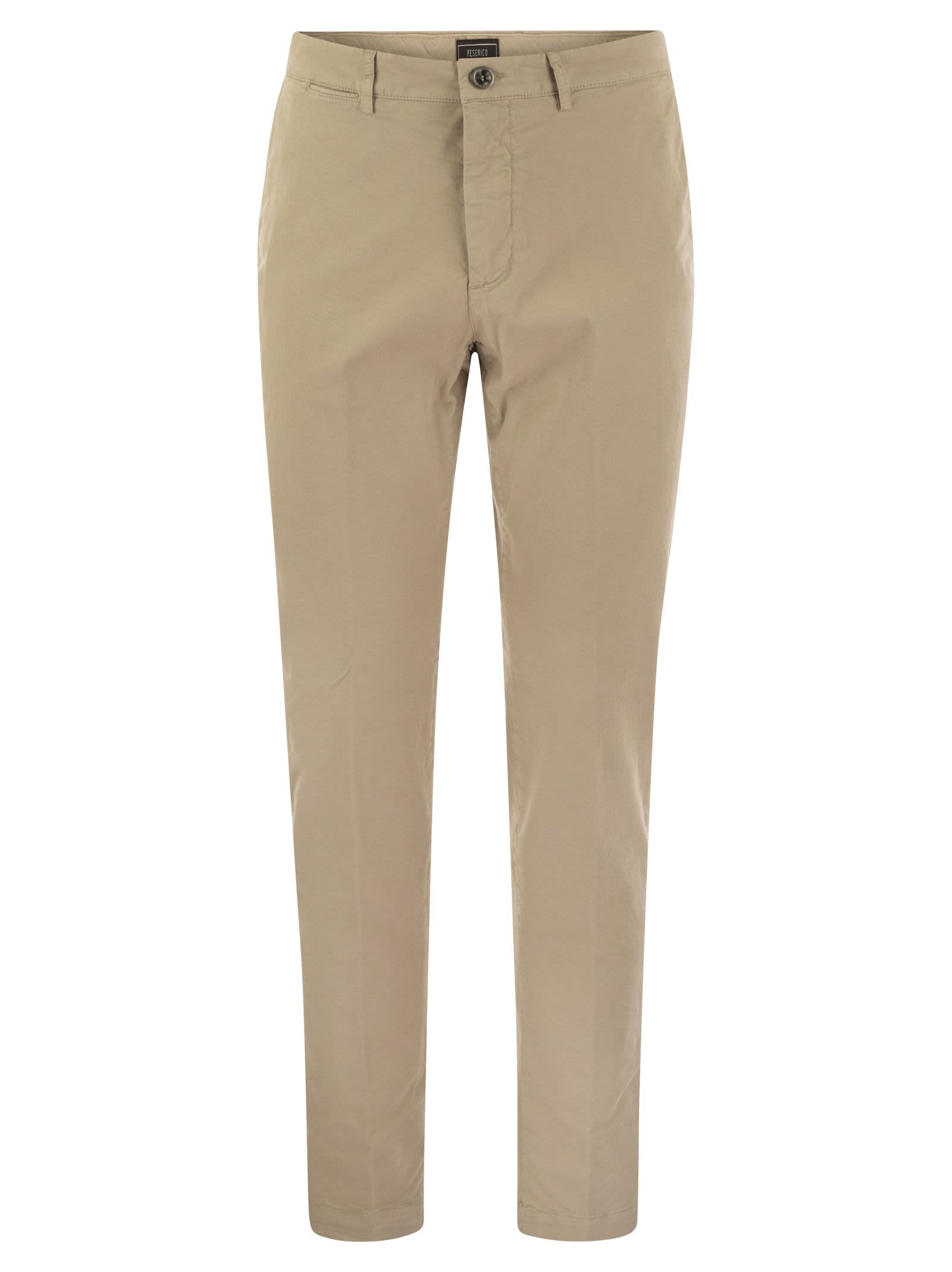 Peserico Men Stretch Cotton Gabardine Chino Trousers by Luosophy