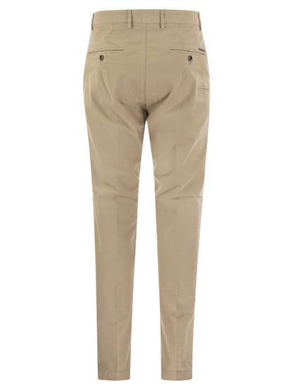 Peserico Men Stretch Cotton Gabardine Chino Trousers by Luosophy