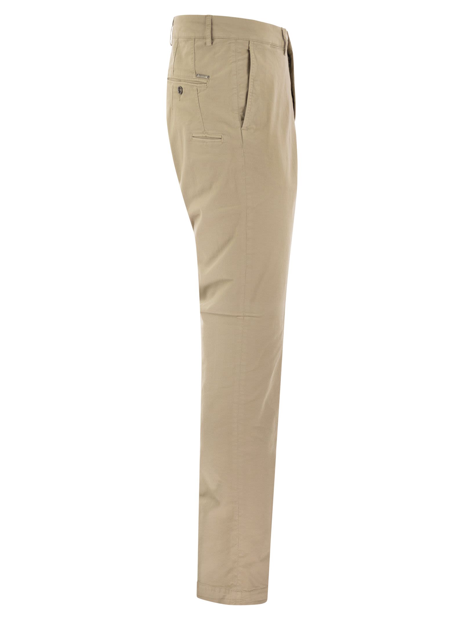 Peserico Men Stretch Cotton Gabardine Chino Trousers by Luosophy