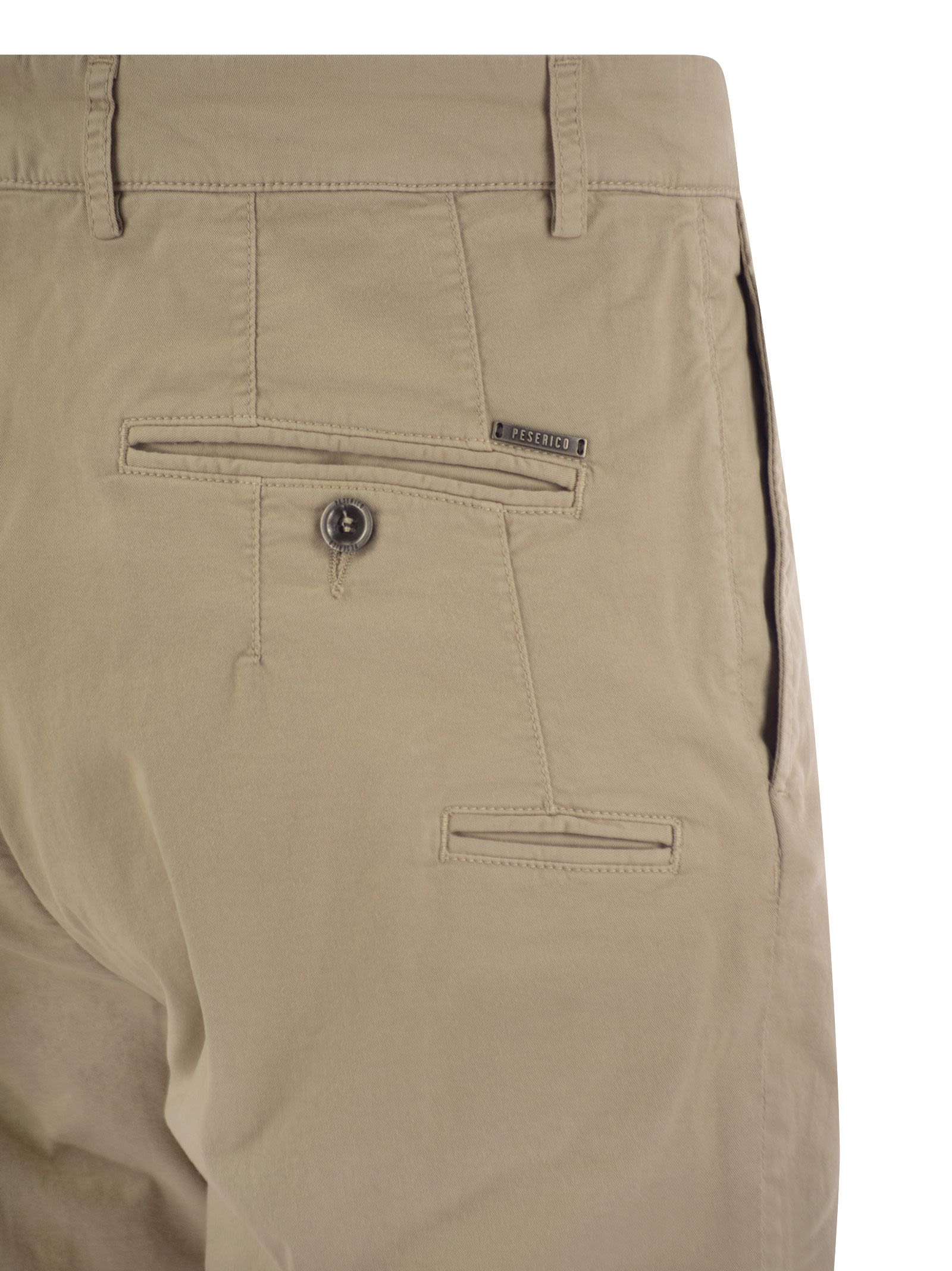 Peserico Men Stretch Cotton Gabardine Chino Trousers by Luosophy