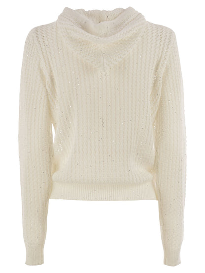 Peserico Women Pure Cotton Cordonet Jumper With Sequins by Luosophy