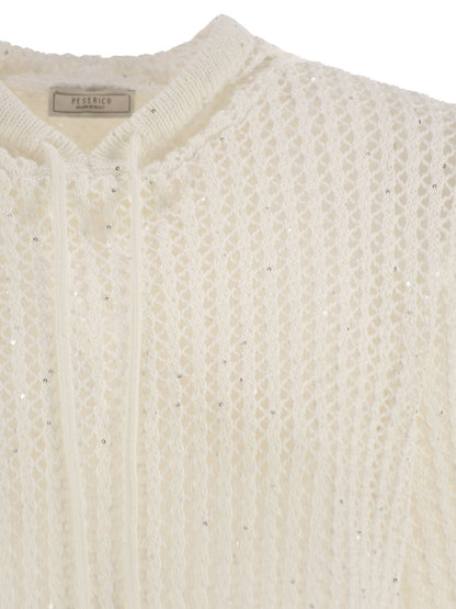 Peserico Women Pure Cotton Cordonet Jumper With Sequins by Luosophy