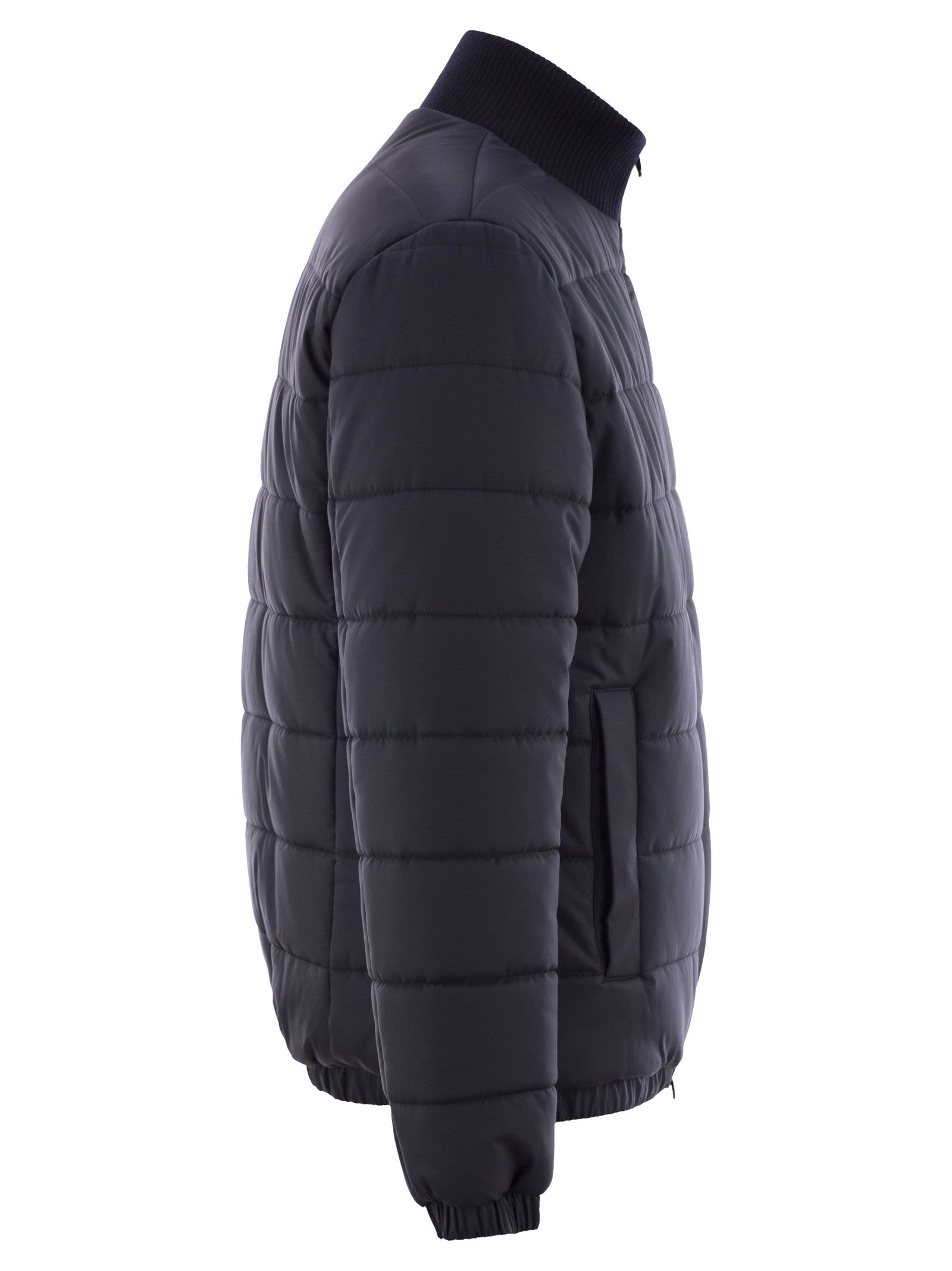 Kiton Men Technical Fabric Bomber Jacket by Luosophy