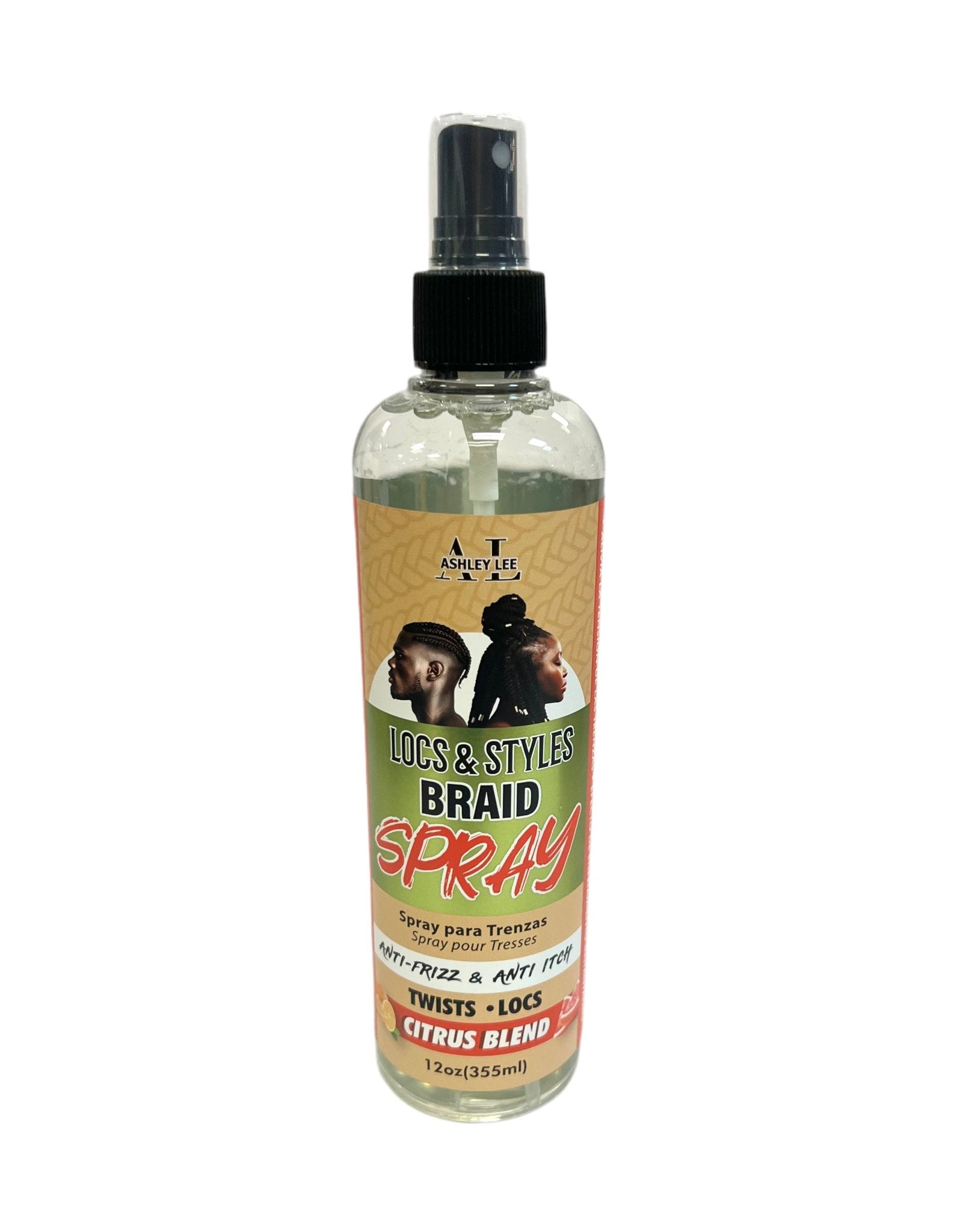 Ashley Lee Locs &amp; Styles Braid Spray, Twists &amp; Locs (Citrus Blend), 12 fl oz