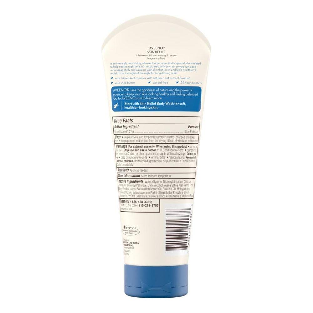 Aveeno Active Naturals Skin Relief Overnight Cream, Intense Moisture, 7.3 fl oz by Pasteur Pharmacy