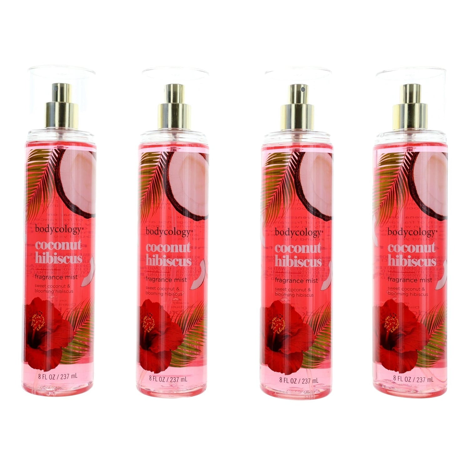 Coconut Hibiscus, 4 Pack 8 oz Fragrance Mist for Women by Avera Group