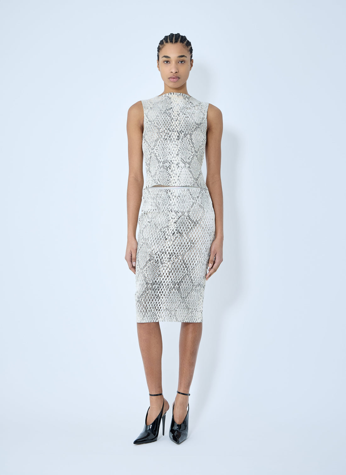 Alexander Wang Women Snake-Print Embossed Midi Skirt by Luosophy