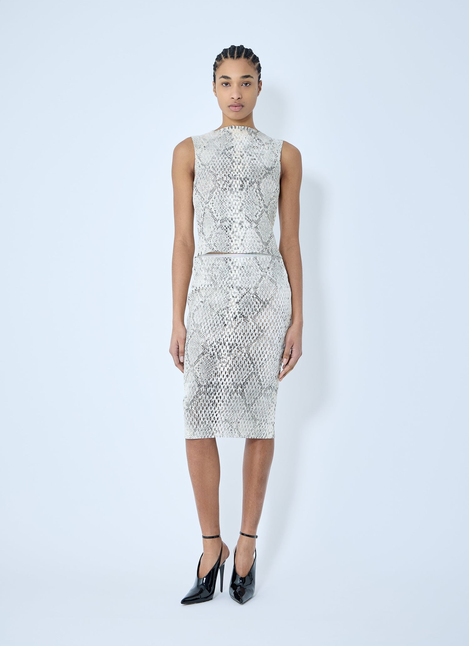 Alexander Wang Women Snake-Print Embossed Midi Skirt by Luosophy