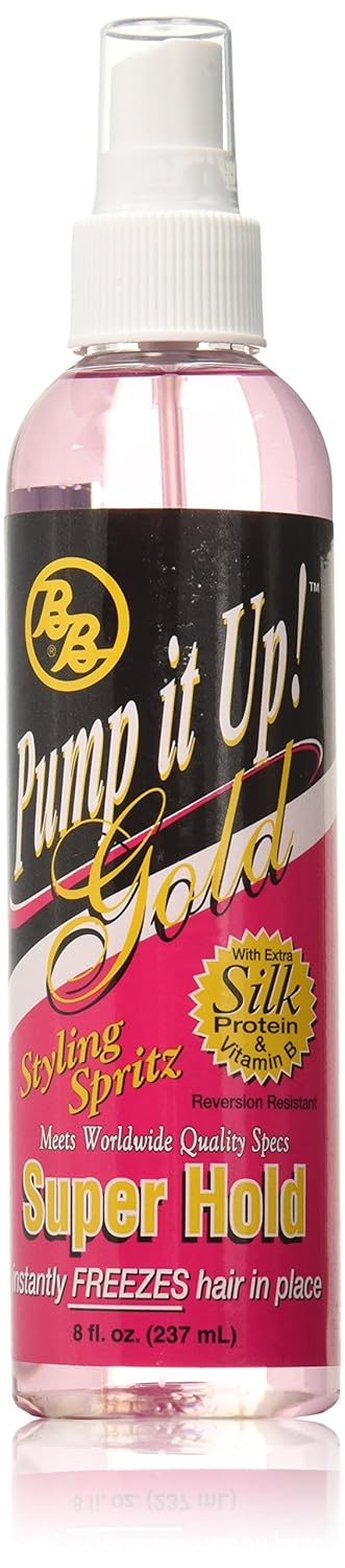 B &amp; b Pump it ups Spritz 8 oz gold.