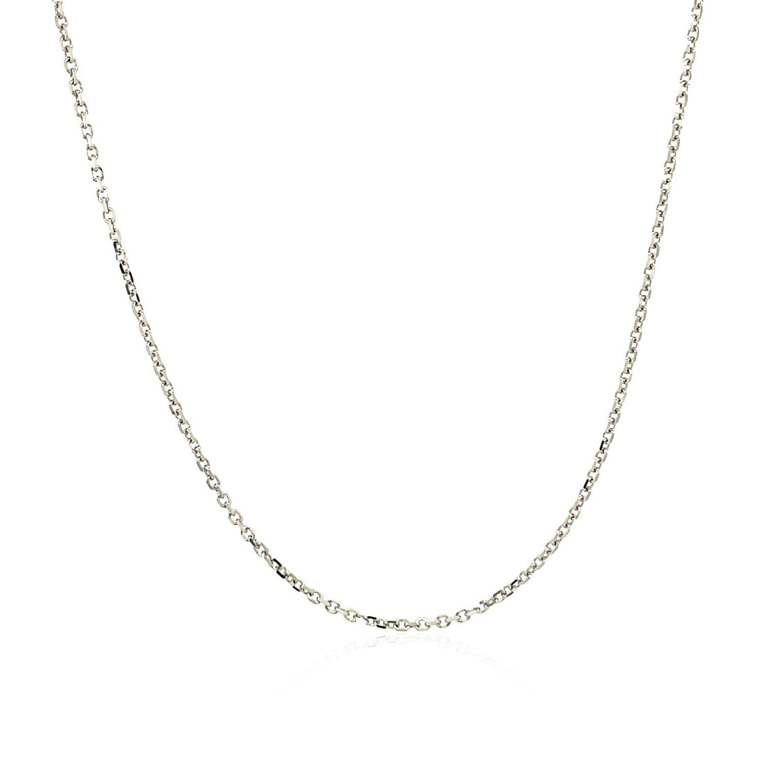 14k White Gold Diamond Cut Cable Link Chain 1.1mm by Bids.com