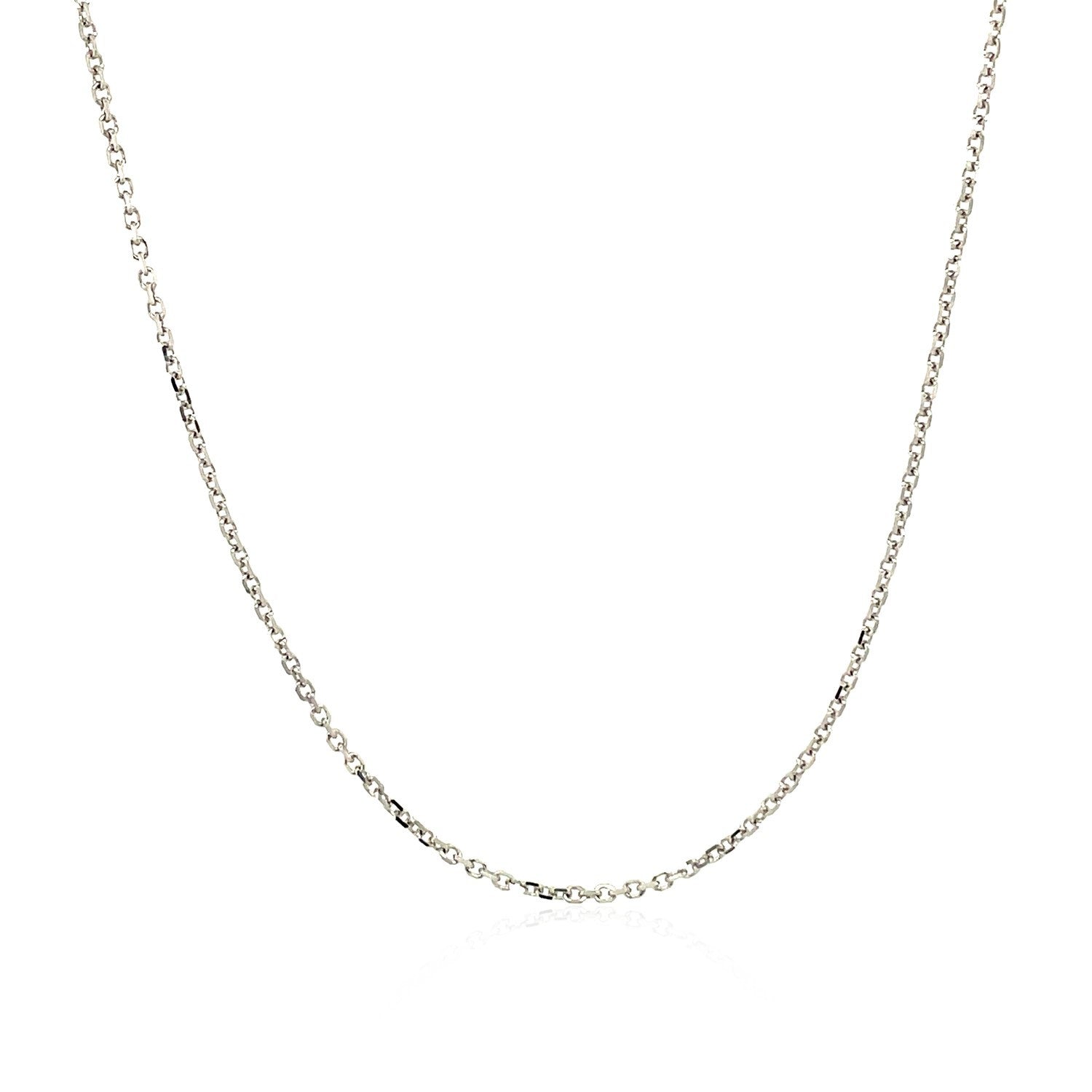 14k White Gold Diamond Cut Cable Link Chain 1.1mm by Bids.com
