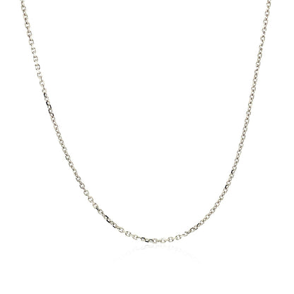 14k White Gold Diamond Cut Cable Link Chain 1.1mm by Bids.com