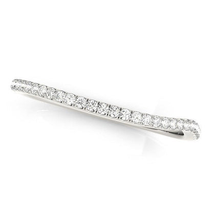 14k White Gold Slim Curved Diamond Wedding Ring (1/10 cttw) by Bids.com