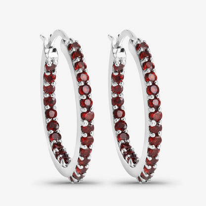 1.92 Carat Genuine Garnet .925 Sterling Silver Earrings  DestGlow