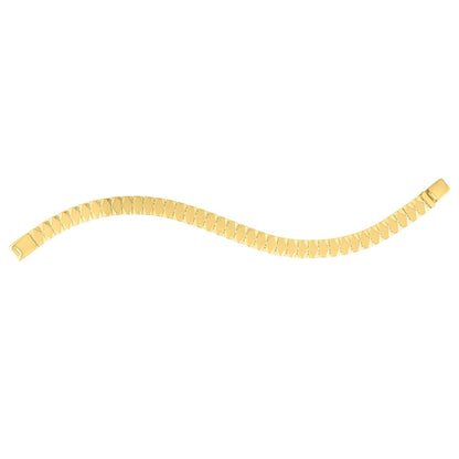 14k Yellow Gold Diamond Shaped Tile Length Bracelet (7.10 mm) by Bids.com