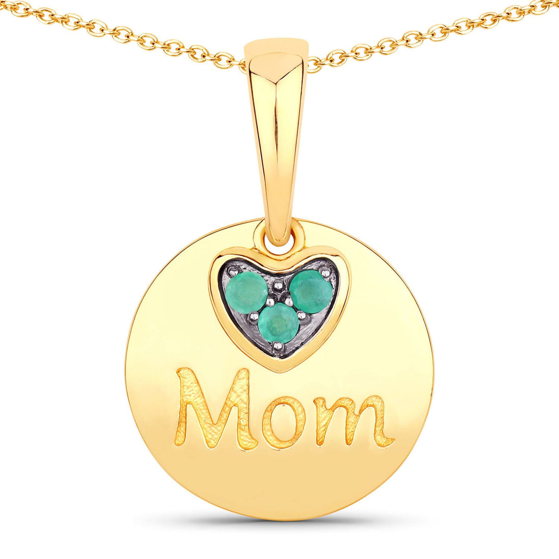 0.17 Carat Genuine Emerald .925 Sterling Silver Pendant by Bids.com